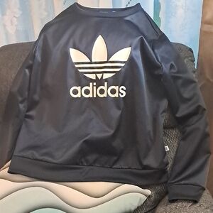 Adidas Navy Sweatshirt with White Trefoil Logo
